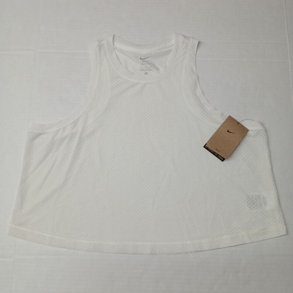 Women's Nike One Classic Breathe Dri-FIT Cropped Tank Top Size L Large White